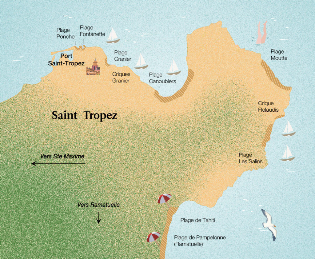carte-des-plages-de Saint-Tropez