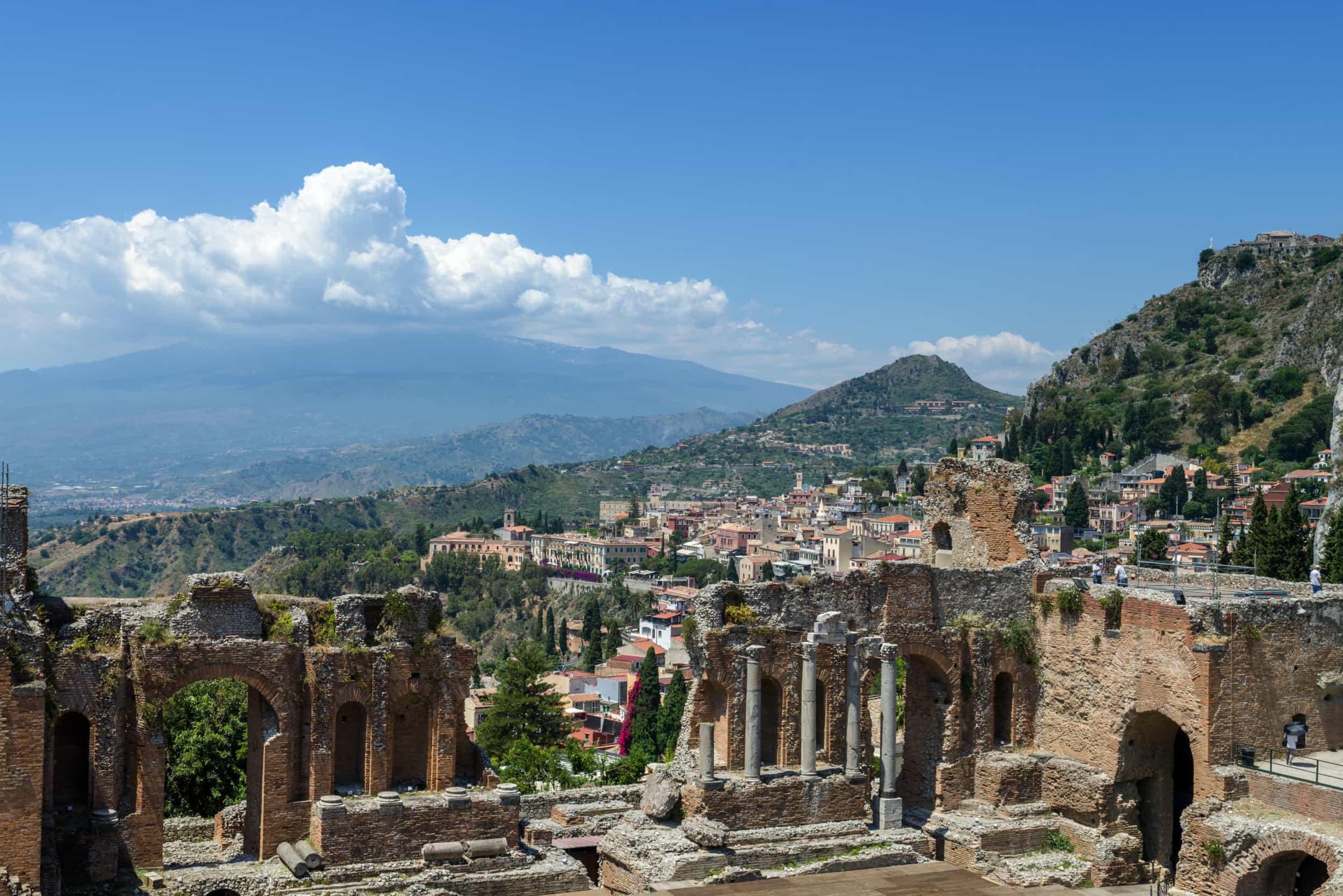 Italy-in-March sicily-panoramic-view-of-ancient-ruins-and-green-hills-in-the-distance