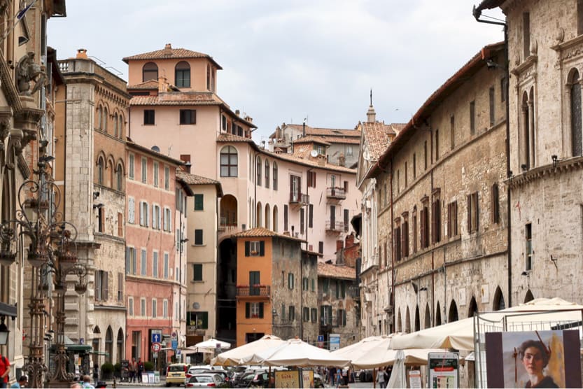 Best places to visit in Italy in September Perugia town buildings