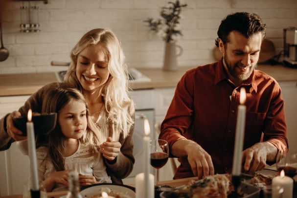 family eating a meal together