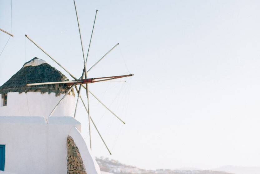 greek holidays best things to do in Mykonos town with family windmill by the sea