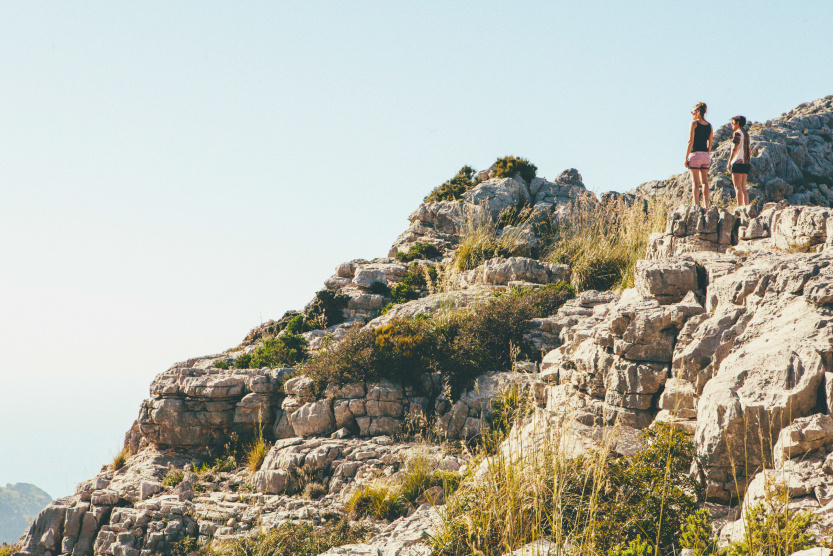 sightseeing on top of rocky cliffs in Mallorca