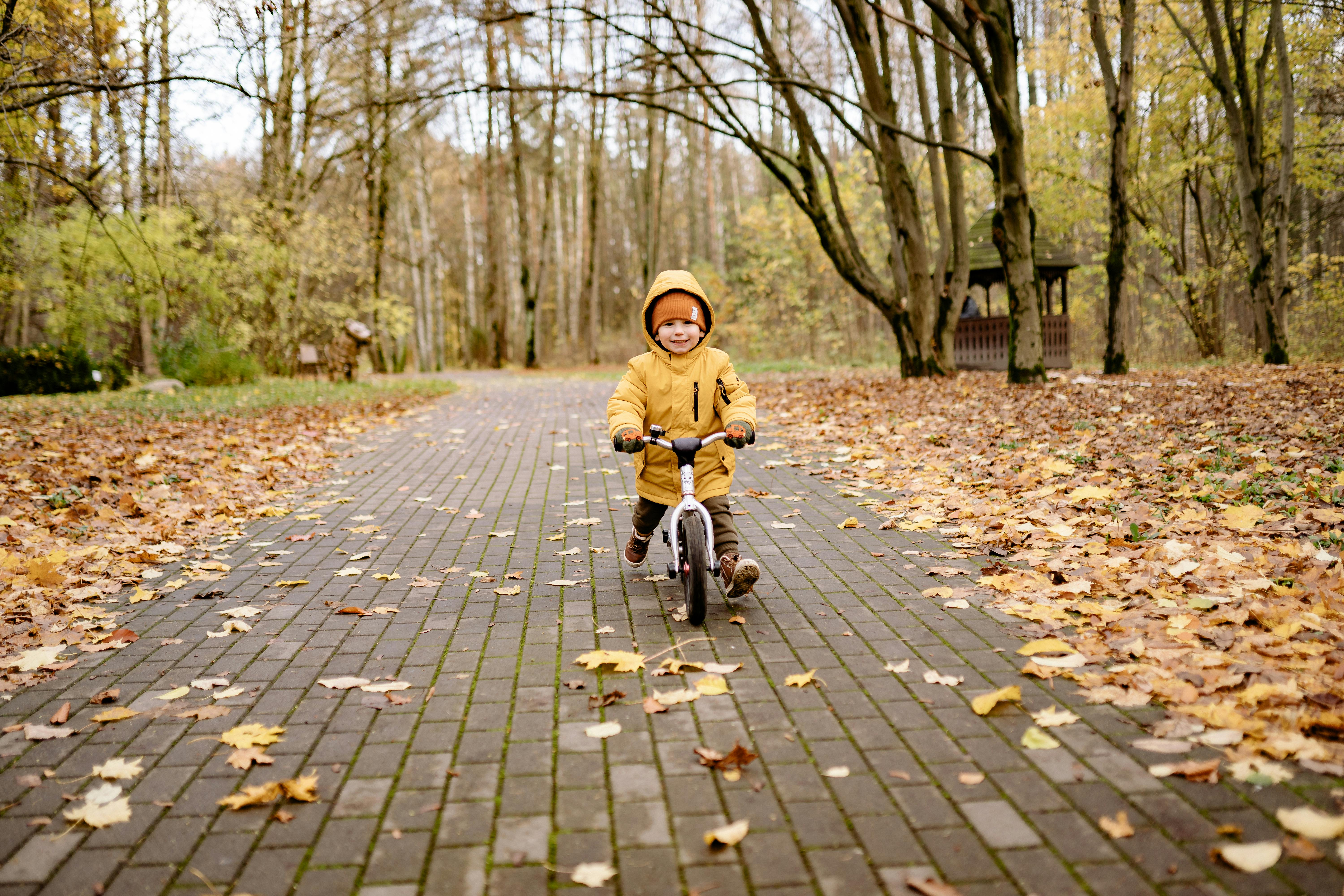 child playing in provence in october