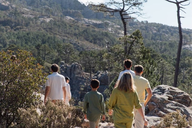 family going for a walk in the peloponnese