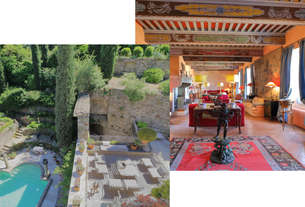 Luxury villa rental Provence living room Château Cyprès