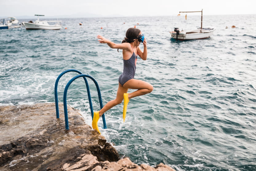 collage of images of ibiza incling beaches, water, and nature